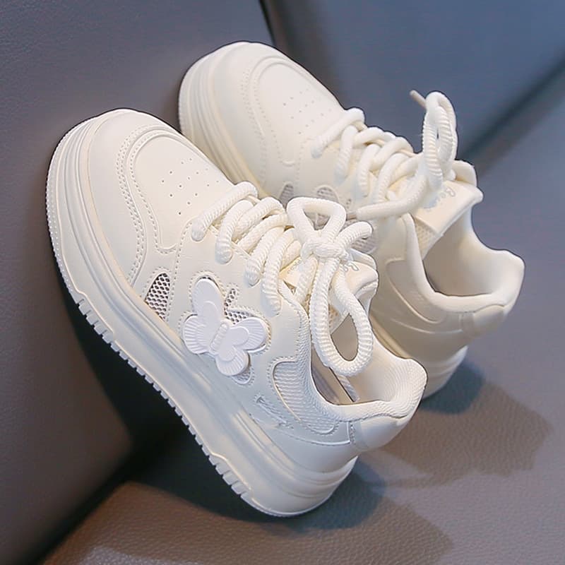 Children's Casual Shoes Breathable White Girls' Spring Summer New Single Mesh Performance Shoes Lightweight Versatile Running Shoes
