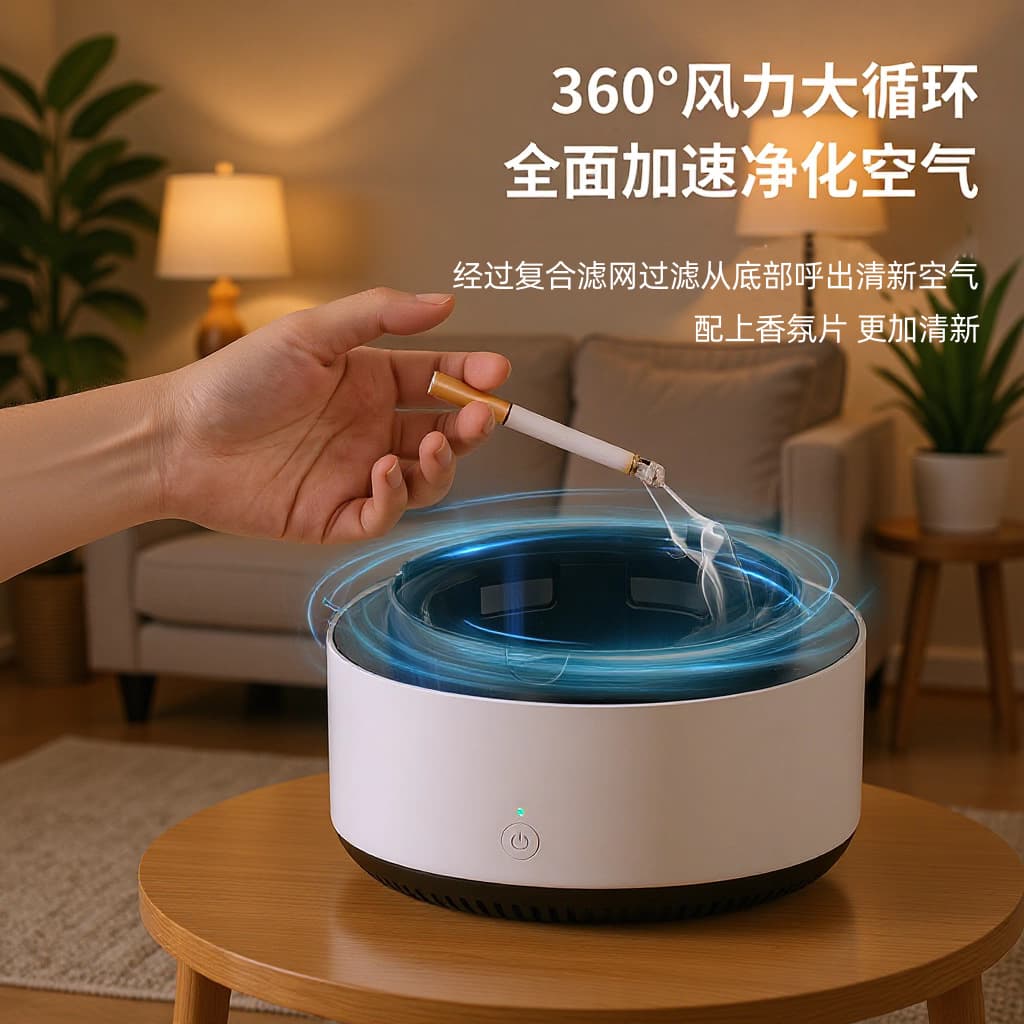 Ashtray high-end air purifier home smart second-hand smoke collection living room office ashtray