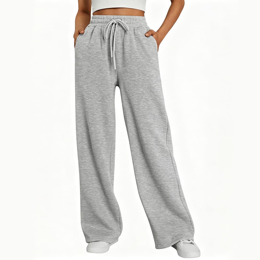 Women's Loose Wide-Leg Pants for Amazon Cross-Border Trade, European and American Style Drawstring Pockets Casual Sweatpants