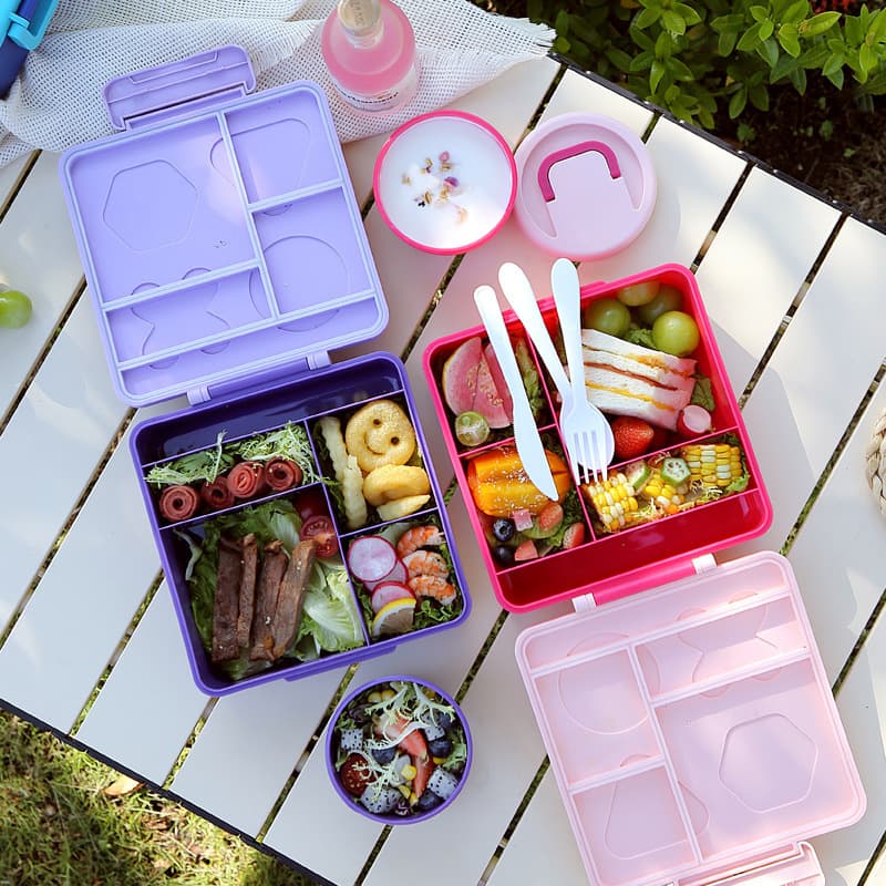 Compartment Sealed Bento Box for Picnic, Kids' Outdoor Fruit Container, Student Fresh-Keeping Lunch Box with Dividers, Portable Storage Box