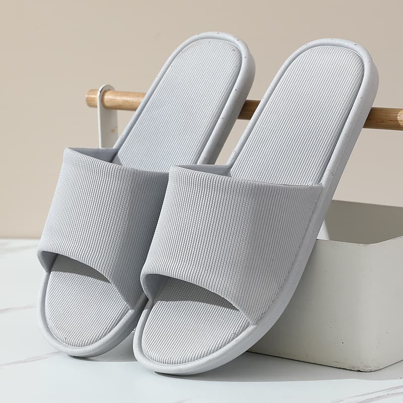 Home Men's Slippers Summer Anti-Slip Indoor Waterproof Hotel Male Slippers Couple Use Bathroom Shoes PVC Material Comfortable