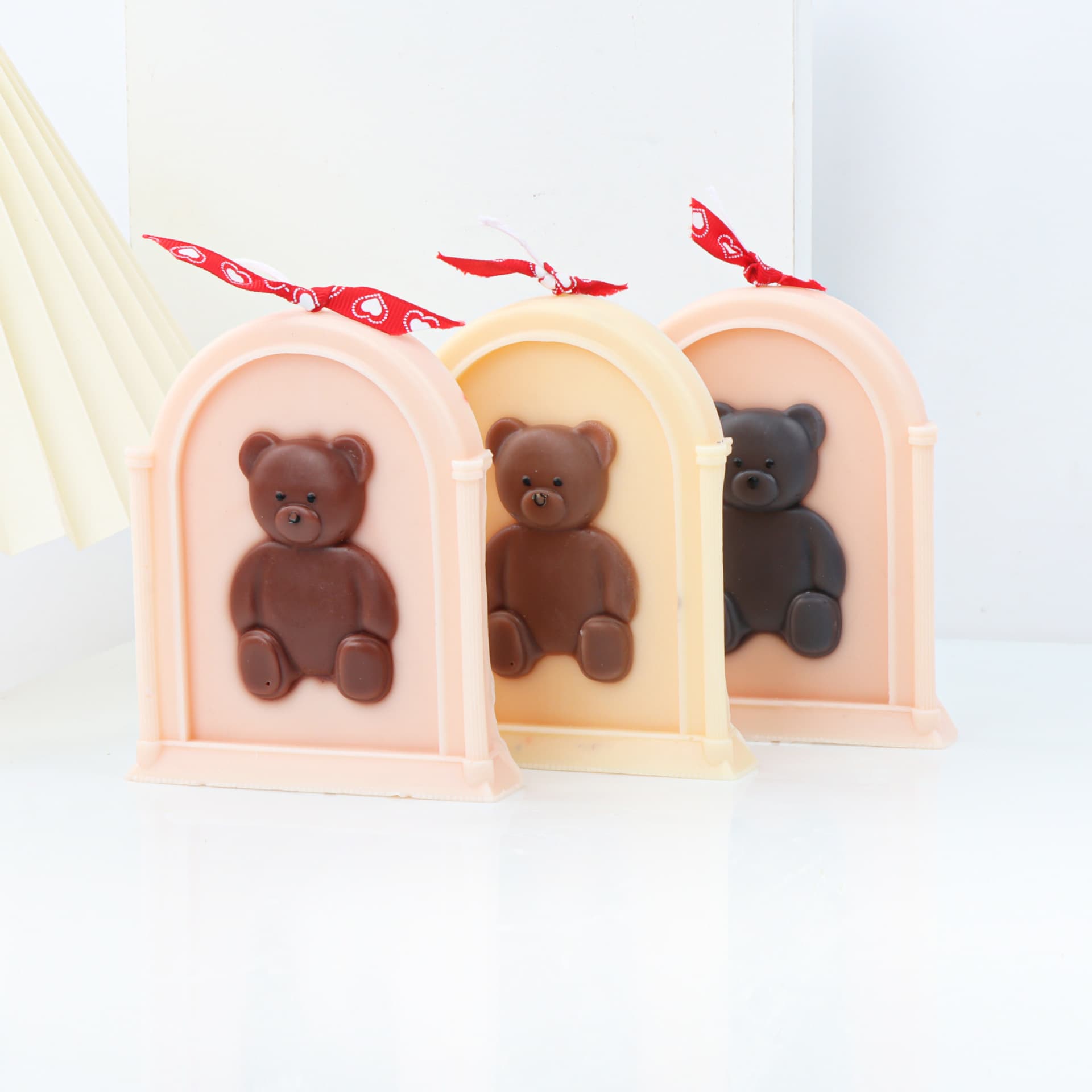 Cross-border Ins Photo Frame Sitting Bear Candle Mold DIY Photo Frame Bear Candle Mold Silicone Plaster Fondant Mold Wholesale