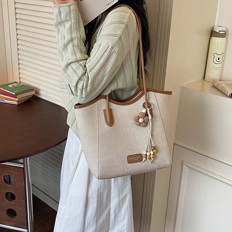 Work Tote Bag for Women, PU Leather Crossbody Underarm Large Capacity Shoulder Bag with Zipper, Commuter Handbag