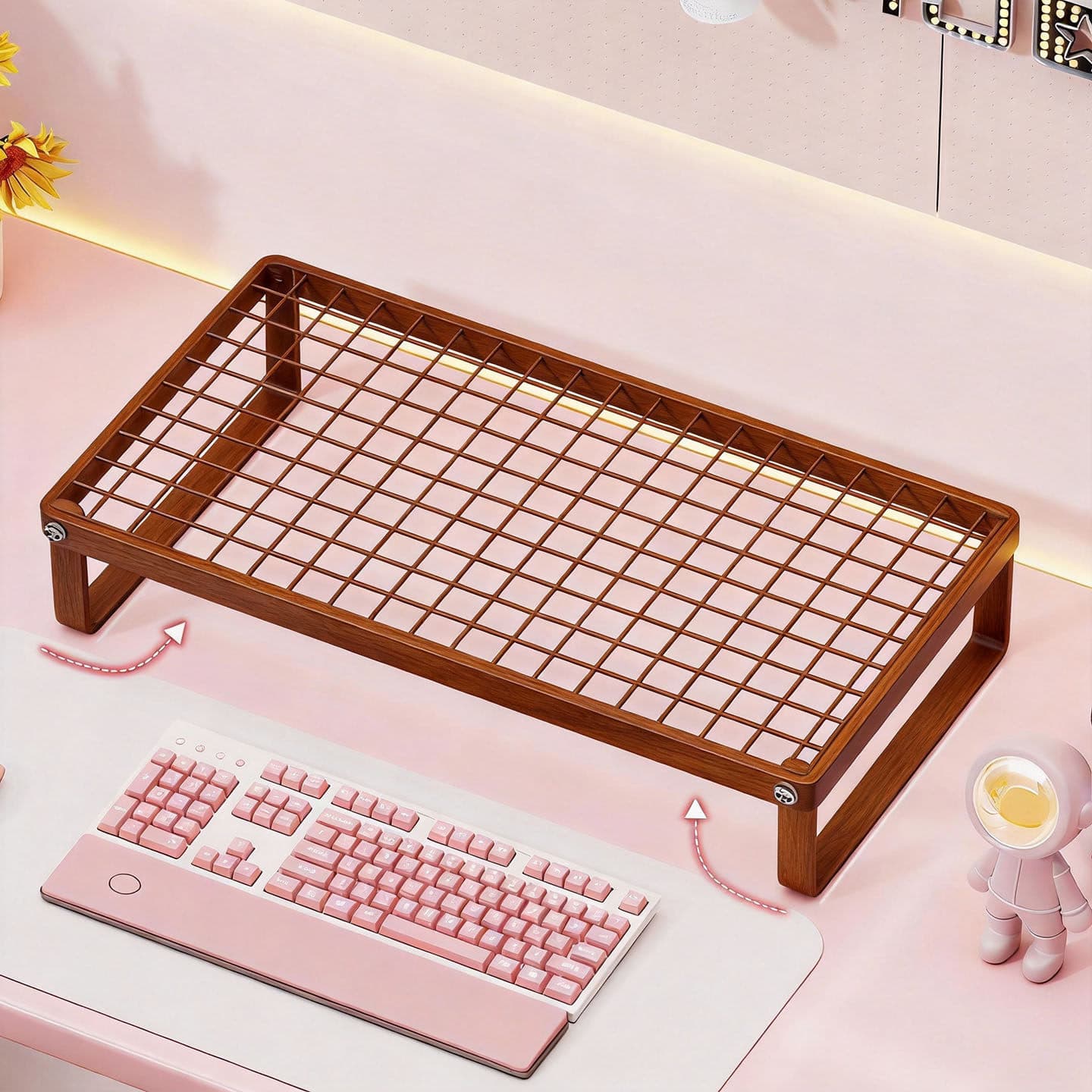 Computer Stand, Laptop Riser, Desktop Monitor Suspension Metal Stand, Gaming Notebook Cooling Rack