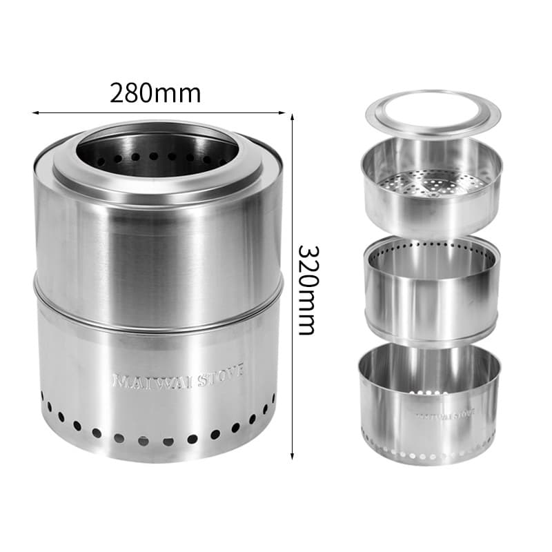 Outdoor Camping Firewood Stove Medium Detachable Stainless Steel Stove Campfire Garden Heater MW D228