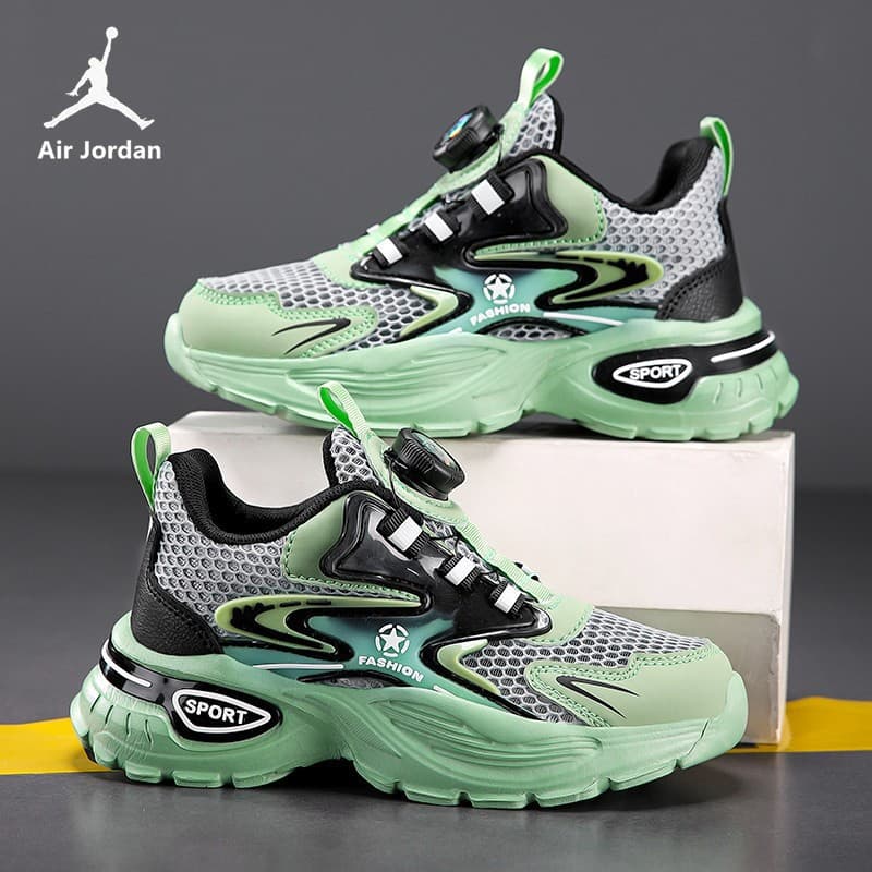 Jordan Kids Sports Shoes Basketball Shoes Summer New Middle Big Kids Boys Single Mesh Breathable Running Shoes Anti-Slip Wear Resistant