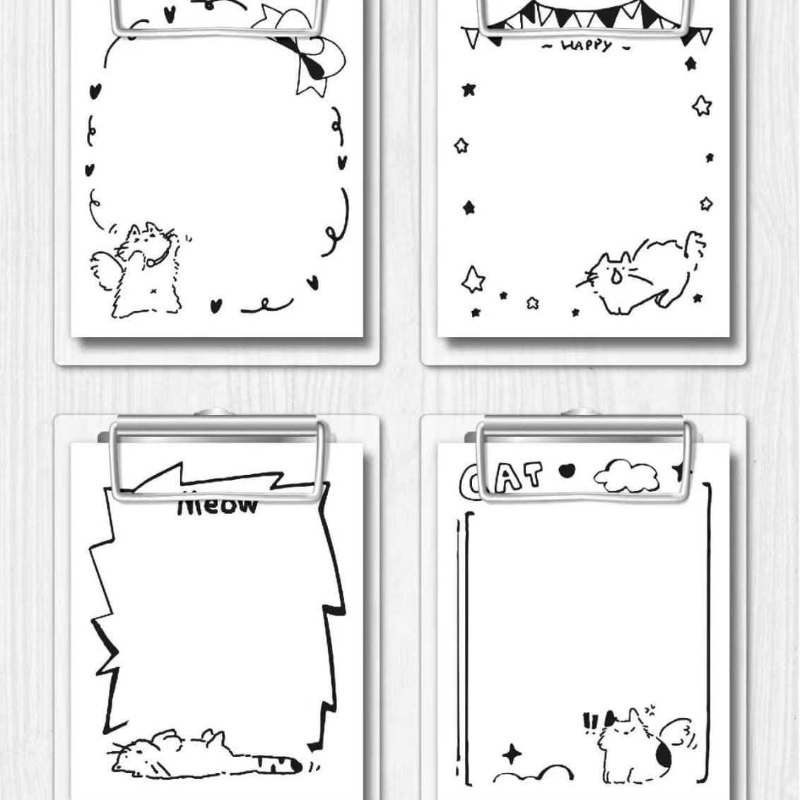 Persimmon Wish Little Line Dog Transparent Acrylic Board Clip Sticky Note Pad Portable Convenient Notepad High-Aesthetic Small Notebook