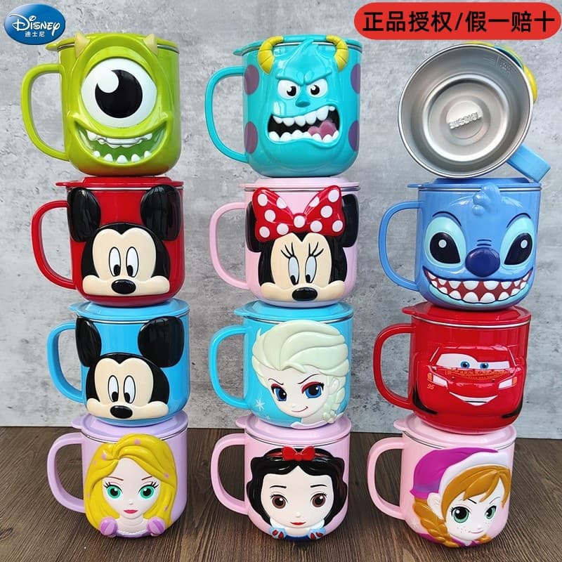Maoguai children's water cup household anti-fall 3D food 304 stainless steel mouth cup kindergarten water cup baby baby bottle