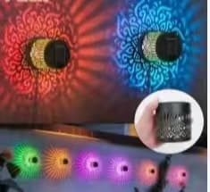 Cross-border Solar Outdoor Wall Light Projection Lamp Mandala Sunflower Peony Outdoor Wall Light