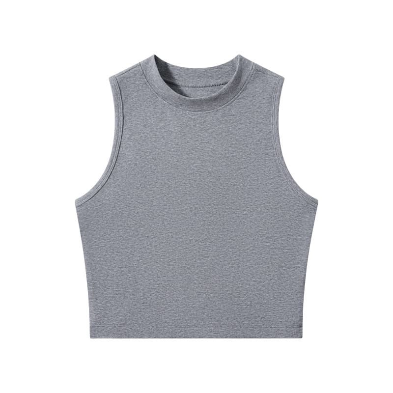 Women's Round Neck Sleeveless Crop Vest Basic Simple Fitted Sexy Going Out Layering Tank Top Summer