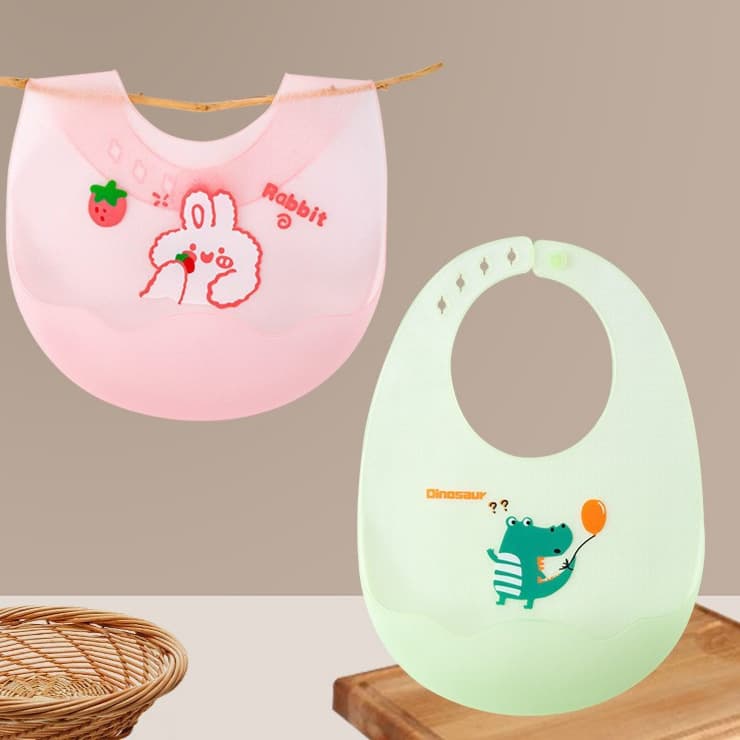 Baby Bib Waterproof Silicone Ultra Soft Children's Apron Infant Toddler Drool Bib Feeding Weaning Bib