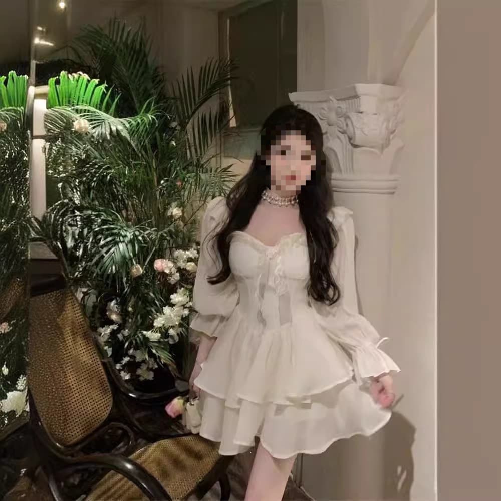 Cross-Border Tea Break French Elegant Dress for Women Summer Off-Shoulder Little Chanel-Style White Dress Sweet Fairy Official