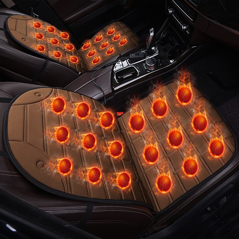 Cross-border Checkered Heating Small Square Pad, Single Car Seat Cushion Wholesale, Winter Interior Accessories Heating Mat
