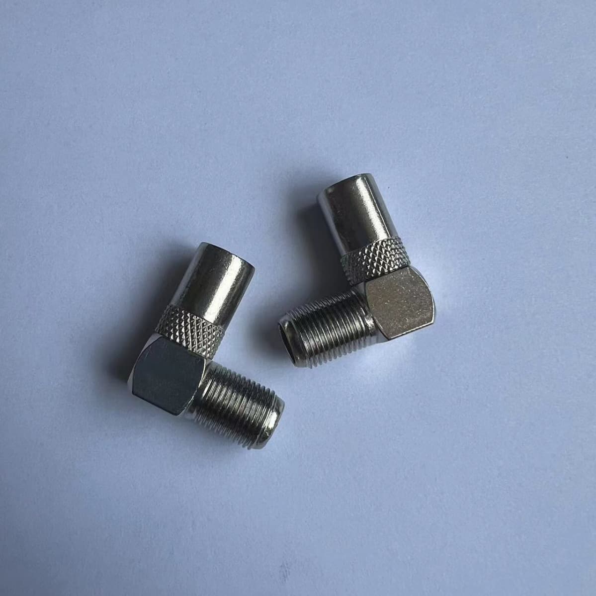 90-Degree 9.5 Male Elbow to F Female Coaxial Connector for DIY Antenna and Video RF Cable Plugs with Bamboo Joint