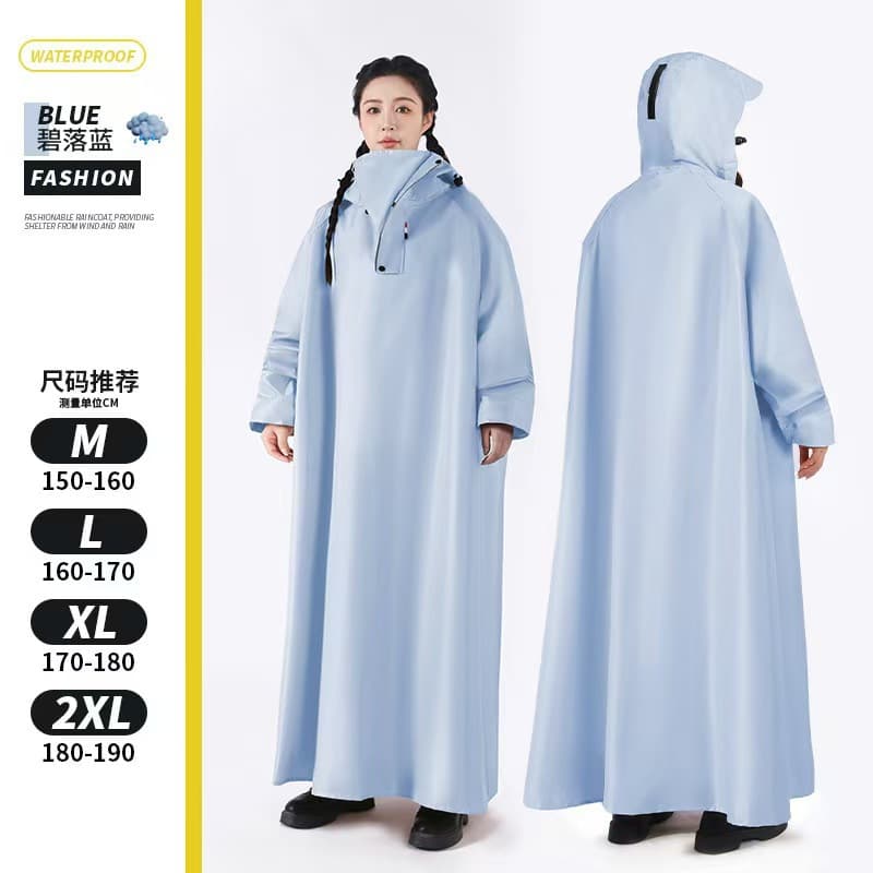 Raincoat for Electric Scooter and Motorcycle, Waterproof Poncho for Men and Women, Adult Outdoor Riding, Extra Large with Foot Cover