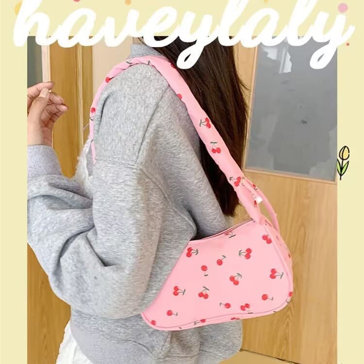 Fresh and Sweet Handbag for Women 2026 New Fashion Floral Nylon Cloth Shoulder Fashion Underarm Bag