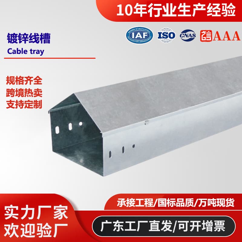 Guangdong Manufacturer Standard Galvanized Bridge Hot-Dip Galvanized Wire Cable Bridge Waterproof Ladder Type Trough Tray With Cover