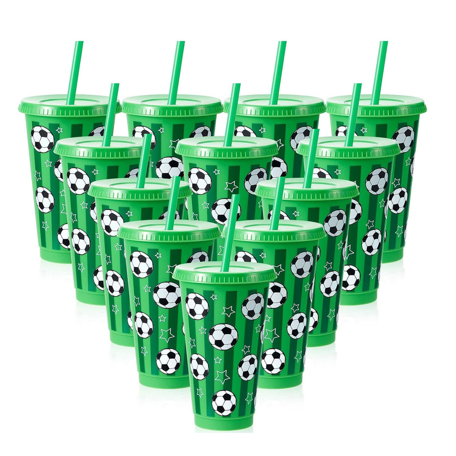 Reusable Plastic Soccer Cup Fan Soccer Party Gift World Cup Theme Water Cup 24oz Eco-Friendly