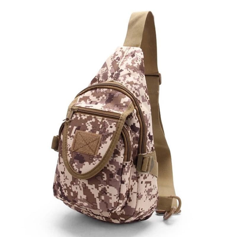 Factory wholesale camouflage men's and women's small chest bag, portable outdoor cycling shoulder bag, hiking sports crossbody chest bag
