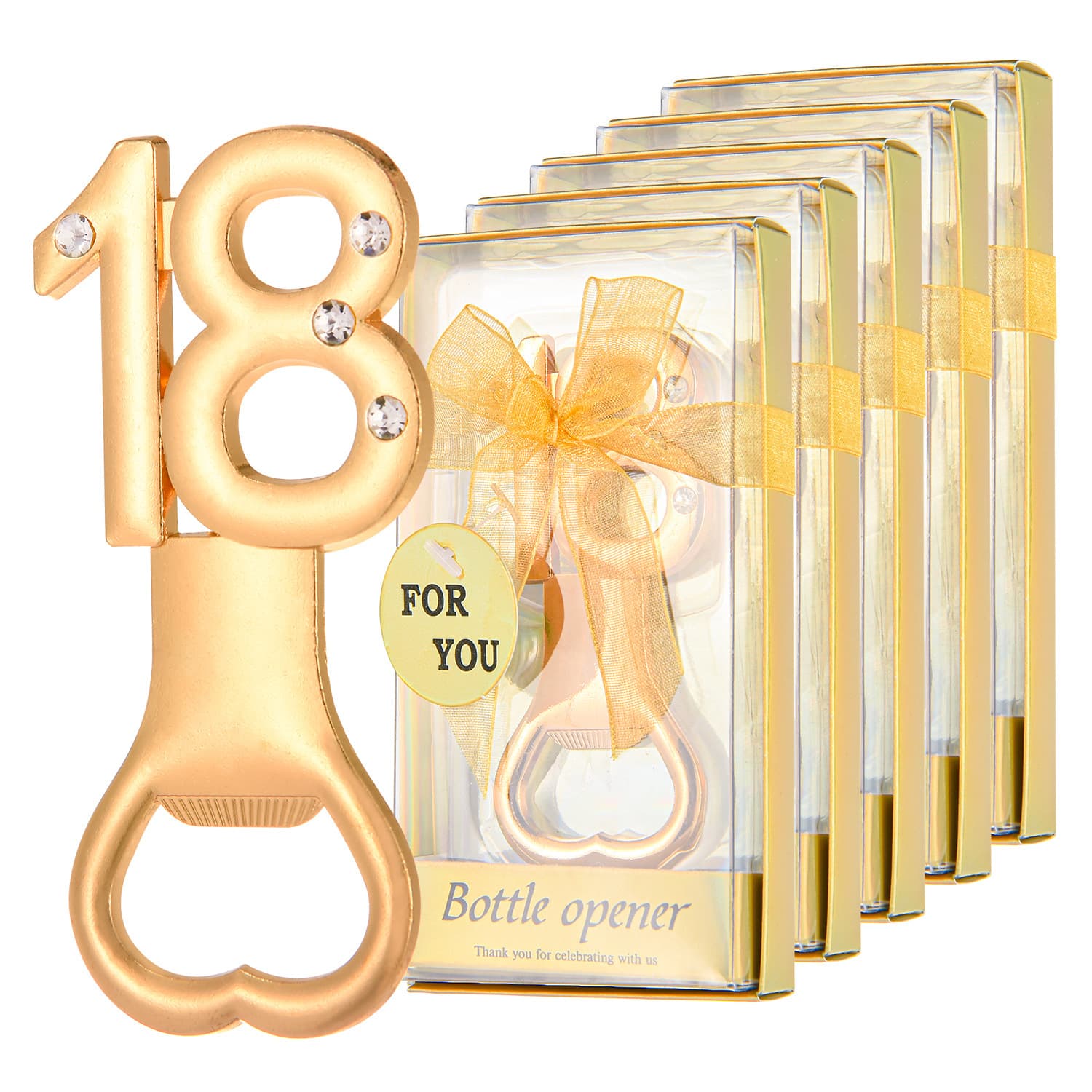 Hot-selling birthday gift for adult party gatherings, gold 18 bottle opener promotional gift