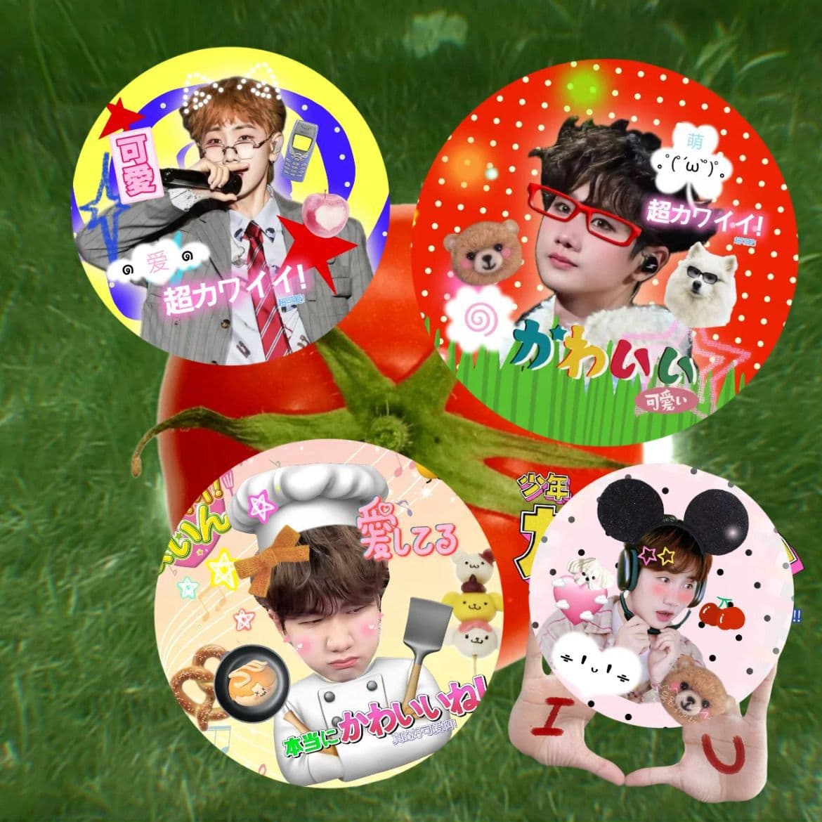 Wang Sulong's same style of funny earthy peripheral tinplate cute badge bar bag decoration ins for high-looking women