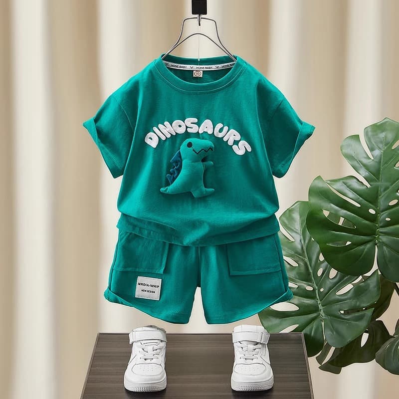 1481#26 cotton boys and girls summer suit summer boy baby children's clothing children's short-sleeved T-shirt trendy boys