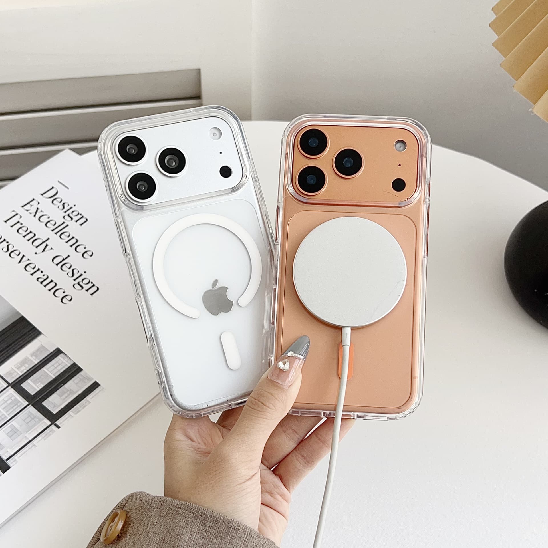 Compatible with iPhone 17 Pro Max Case, Bayer High Transparency Magnetic, Apple 16 High Transparency PC Back Panel, Four-Corner Drop Protection