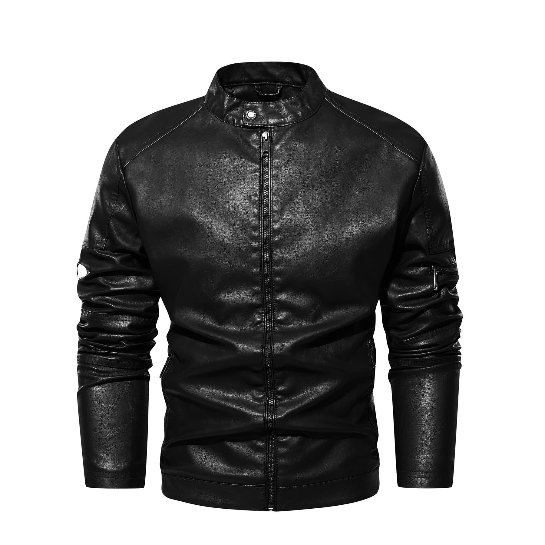 2022 New Standard US Size Vintage Washed Leather Jacket Men's European and American Style Leather Jacket 1912 Cross-border Export Leather Jacket