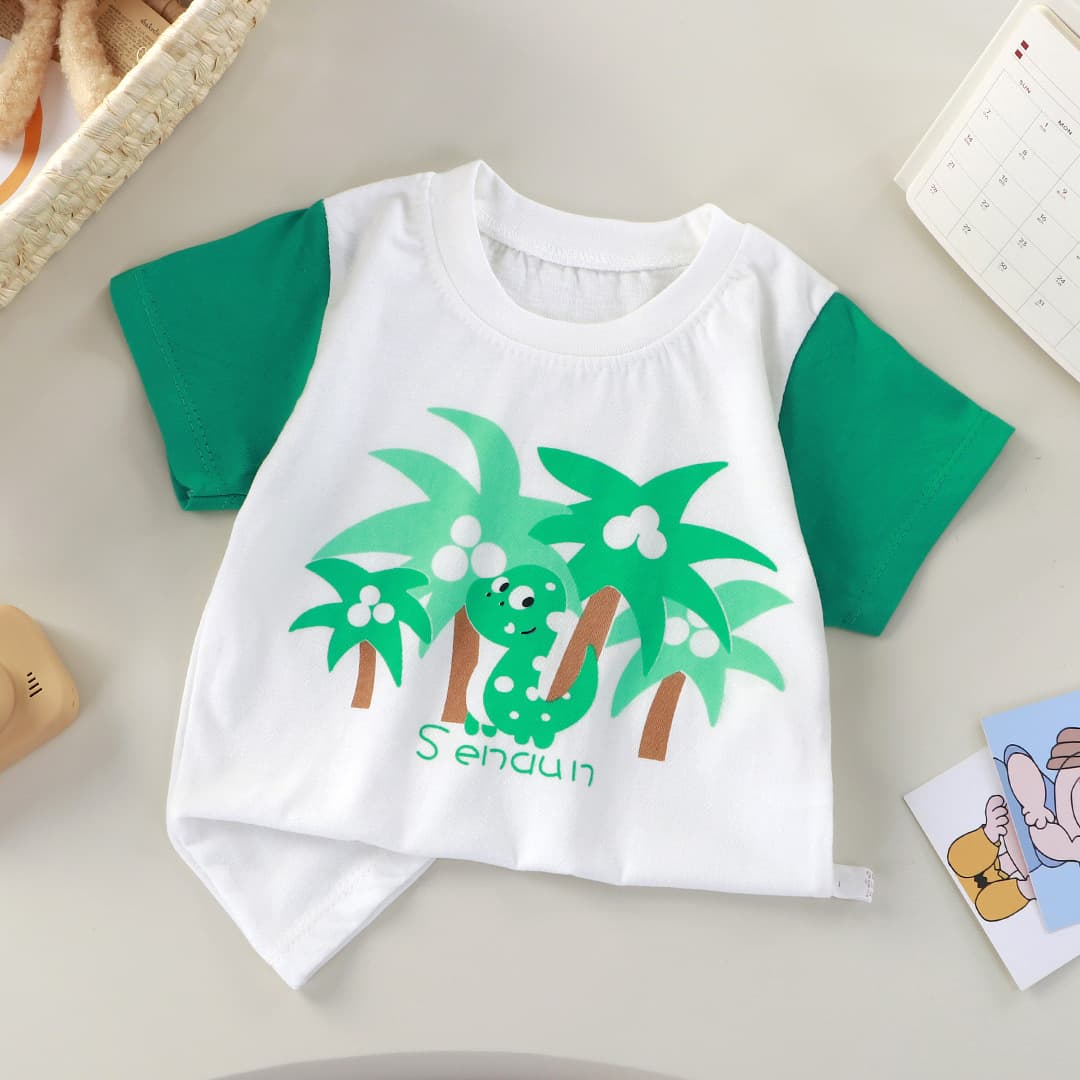 Children's Short Sleeve T-Shirt Summer New Style Boys Girls Cartoon Print Half Sleeve Toddler Top Kids Clothing Wholesale