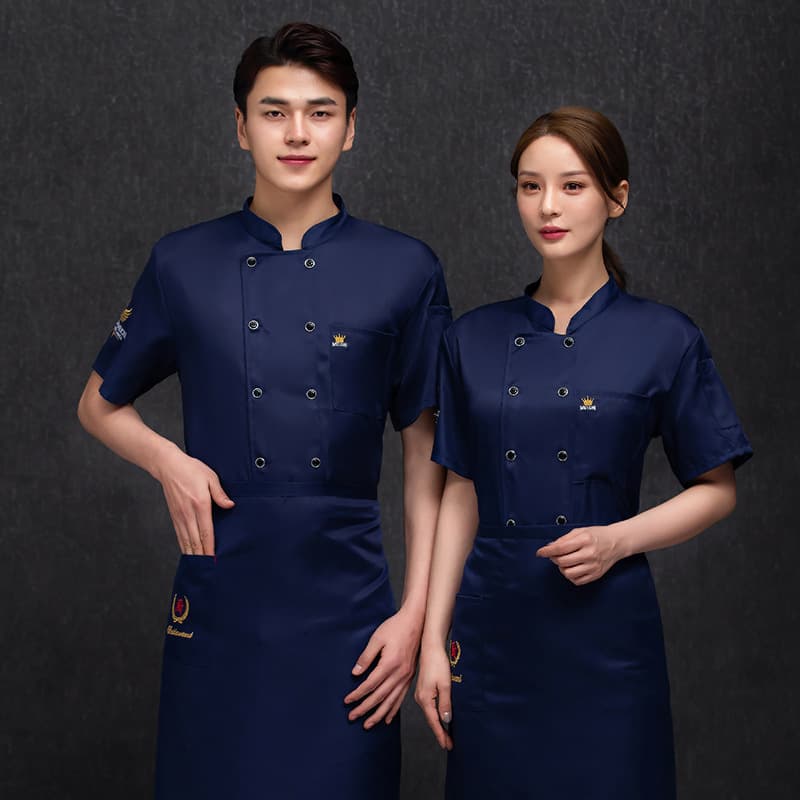 Chef overalls for women, summer short-sleeved, breathable, thin, hotel meals, restaurants, kitchens, barbecue restaurants, men's