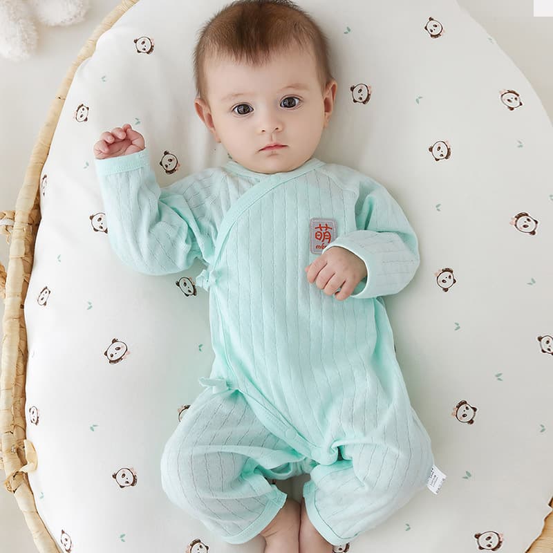 Baby Onesie Summer Thin Seamless Newborn Cotton Bodysuit Long Sleeve Air Conditioning Wear Baby Pajamas Summer