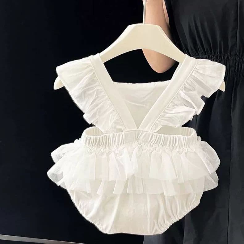 Baby Summer Clothes Thin Bodysuit Newborn Baby Girl Romper Summer Full Moon Backless Bodysuit Outing