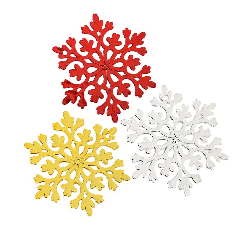 Christmas Snowflake Pendant Christmas Decoration Accessories Plastic Snowflake Festive Atmosphere Decoration Cross-Border Exclusive