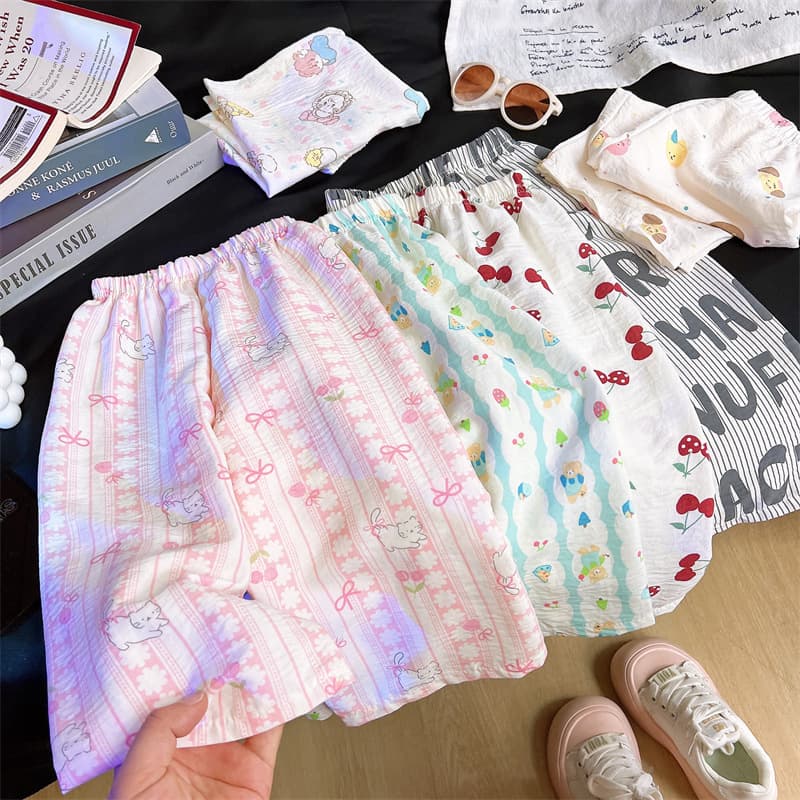 Children's pajama pants, new summer style, girls' pants, thin casual long pants, baby loose home wear, children's pants wholesale.