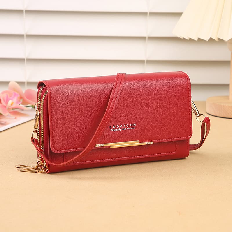 Cross-border hot-selling women's 2026 new style mobile phone bag, double-layer coin purse, multi-functional shoulder bag/crossbody bag wholesale.