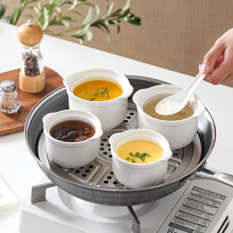 Ceramic double-eared stewing pot for bird's nest, double-boiling pot, household steaming egg pot, soup pot with handles, hotel Shaxian stewing pot