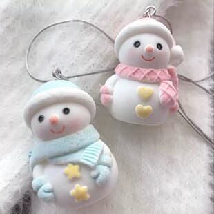 Little Snowman Silicone Mold DIY Christmas Couple Aromatherapy Candle Handmade Soap Plaster Ornament Mold Christmas Mold