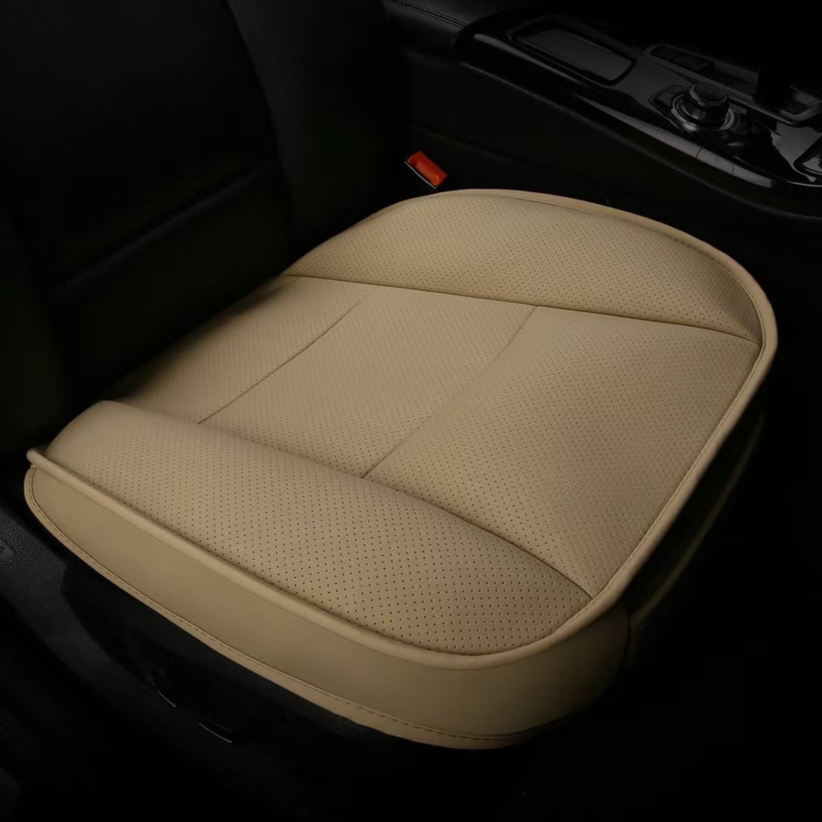 PU Car Seat Cover 4-Door SUV Seat Cushion Single Seat Without Backrest Leather Cover Protective Seat Cover All-Season Cushion