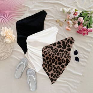 American Triangle Tube Top for Women, Sexy Fitted Irregular Wrap Crop Top