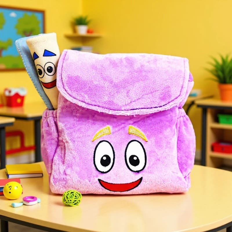 Taobao hot selling love plush schoolbag map small backpack toddler schoolbag expand map