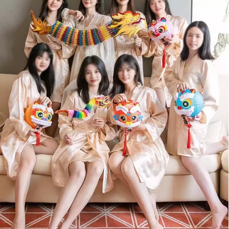 Wedding Morning Robe Photo Props Wedding Gatecrashing Game Creative Pose Prop Lantern Atmosphere Couplets Double Happiness Sign