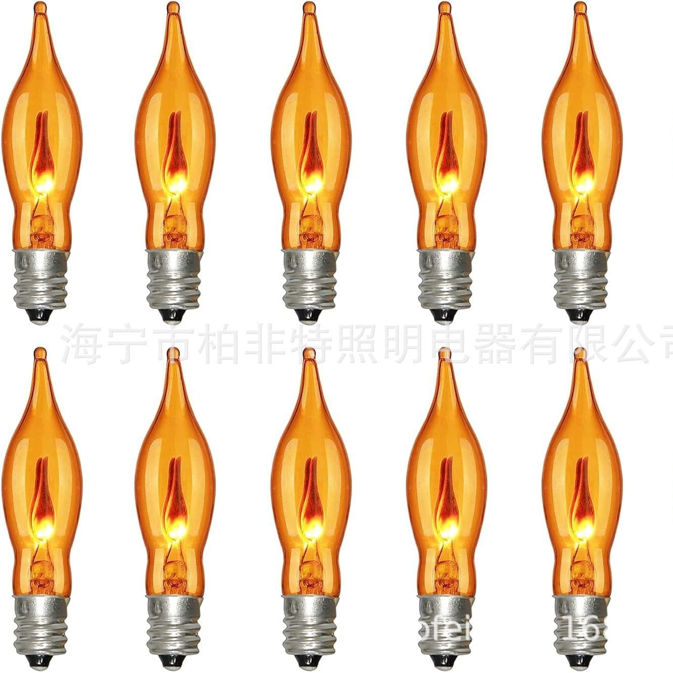 US C18 Color Flame Bulb 120V Bulb Household Halloween Transparent Orange Decorative Light String 220V