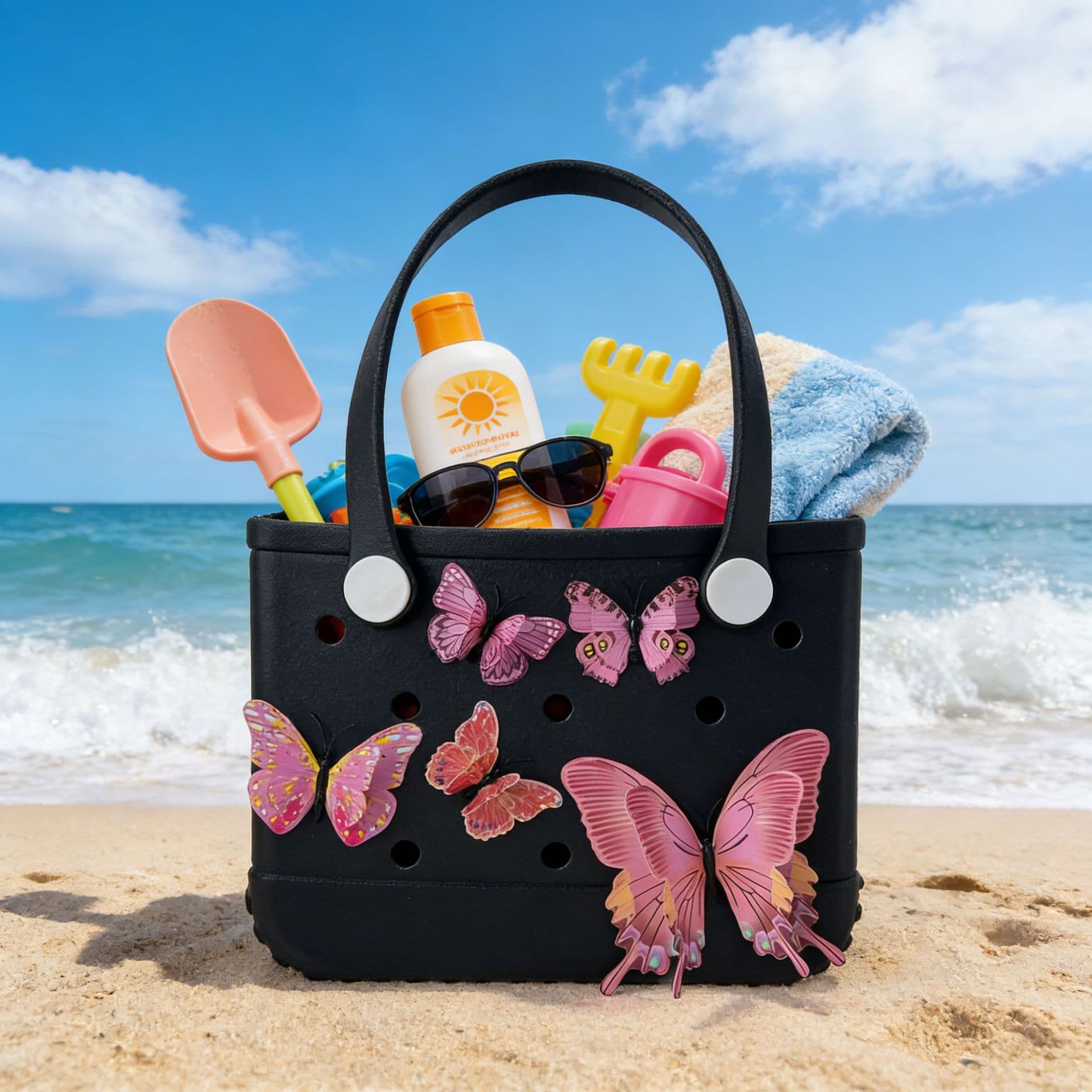 Amazon Best-Selling Eva Beach Bag Storage Tote Travel Camping Bag Butterfly Snap Button Accessory Small Pouch Buckle