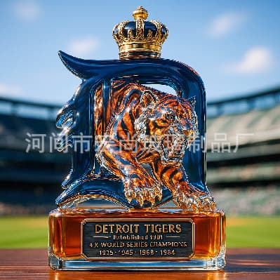 Cross-border glass wine bottles, special-shaped wine bottles, creative wine bottles, interesting whiskey bottles, tiger bubble wine bottle processing
