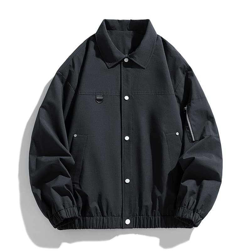Lapel Jacket Men Spring Autumn Street Style Handsome Men's Jacket Cross-Border Loose Versatile Casual Top Coach Jacket