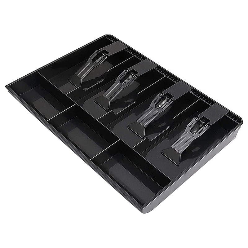 Five-compartment cash register box, cash drawer, coin organizer, supermarket cash box, money storage box, drawer-style categorized money tray with multiple compartments