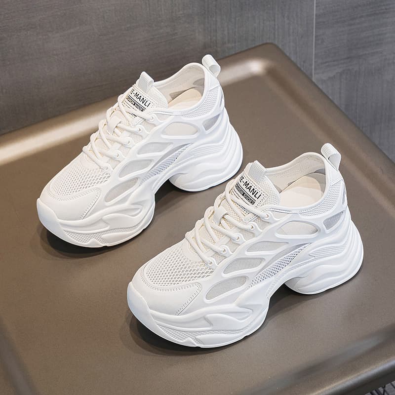 Dad's shoes for women 2026 summer new style inner heightening thick sole versatile casual women's shoes breathable mesh sports shoes women's trend