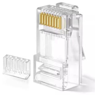 Cat6 Two-Piece RJ45 Connector Gigabit Gold-Plated Engineering Grade Unshielded RJ45 Computer Network Cable Connector