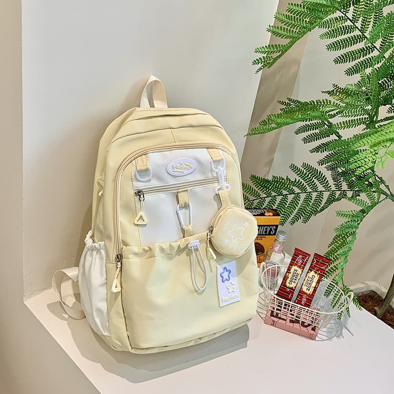 Cross-border Source Backpack for Women 2025 New Korean Style School Bag for Middle School Girls Large Capacity High Appearance Backpack