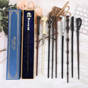 Harry Potter Metal Core Wand Hermione Voldemort Dumbledore Magic Wand Christmas Prop Blue Box Set